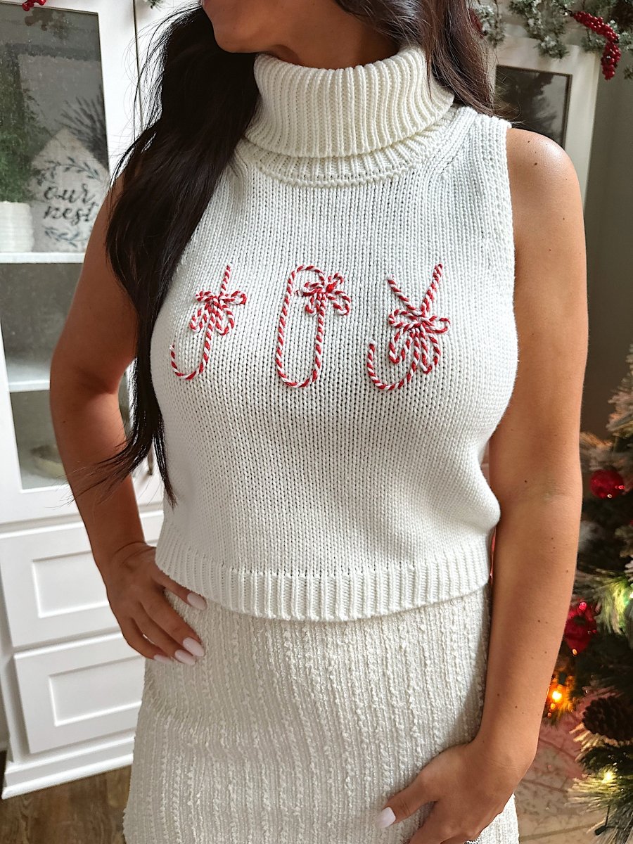 Joy White Turtle Neck Sweater Top - Gwenna The Label