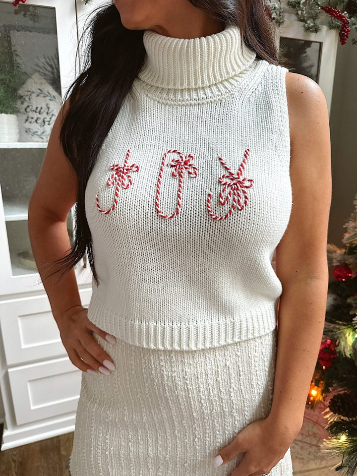 Joy White Turtle Neck Sweater Top - Gwenna The Label