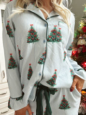 Juniper Evergreen Blue Flannel Pajama Set - Gwenna The Label