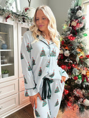 Juniper Evergreen Blue Flannel Pajama Set - Gwenna The Label