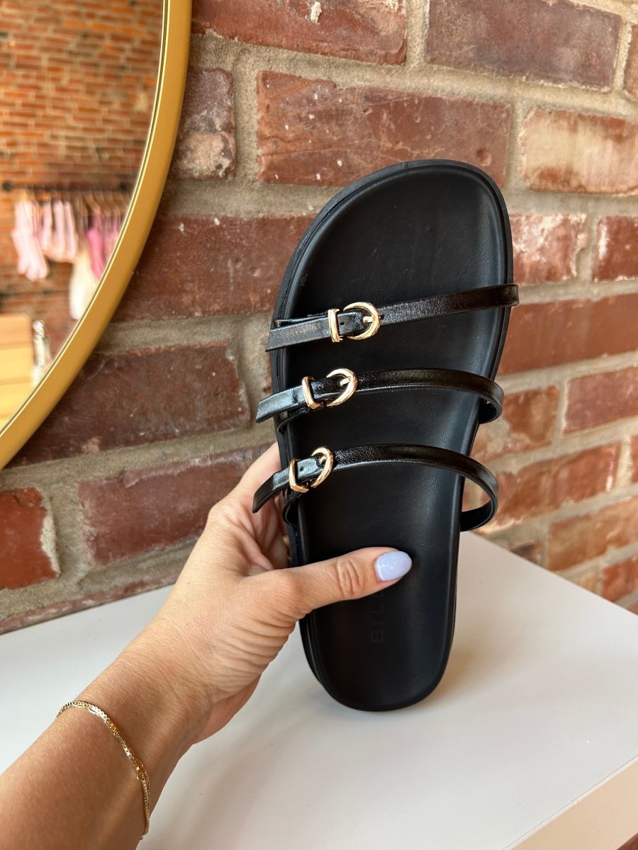 Lacy Black Sandal - Gwenna The Label