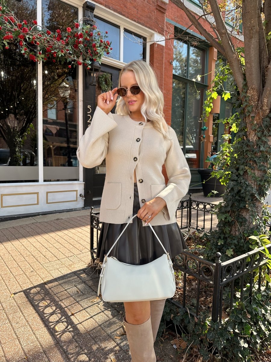 Laurel Ecru Button Up Cardigan - Gwenna The Label