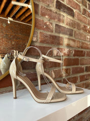 Leah Nude Patent Open Toe Heel - Gwenna The Label