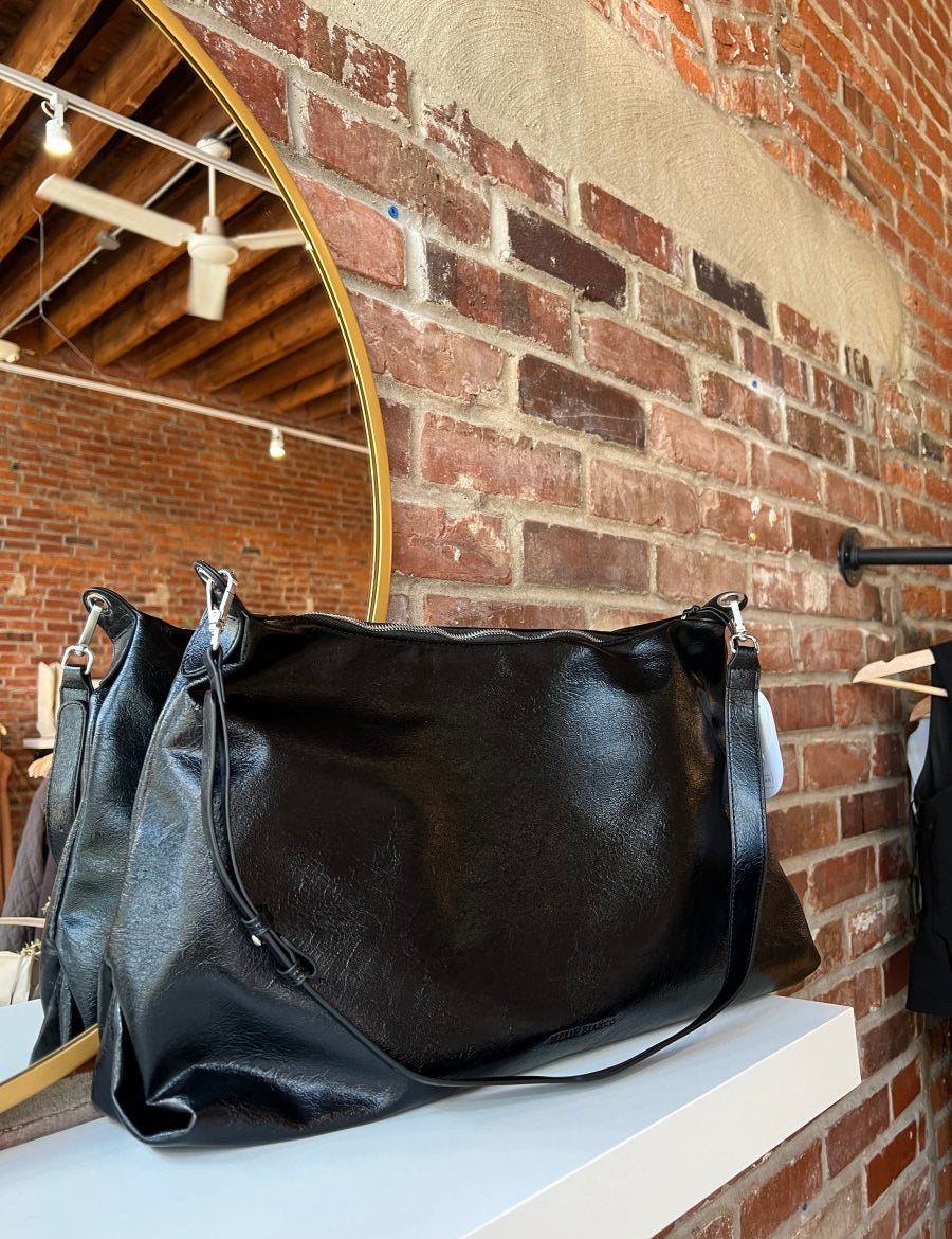 Lowen Black Leather Shoulder Bag - Gwenna The Label