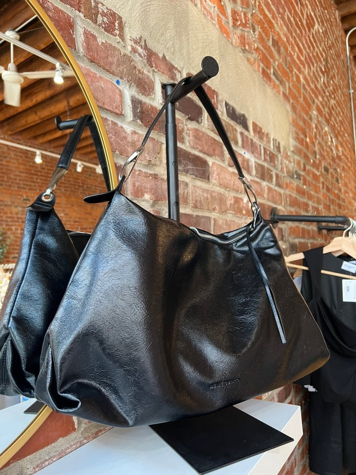 Lowen Black Leather Shoulder Bag - Gwenna The Label