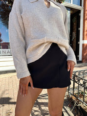 Mack Black High Waisted Mini Skort - Gwenna The Label