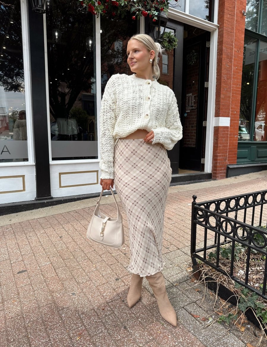 Marin Cream Chunky Knit Cardigan - Gwenna The Label