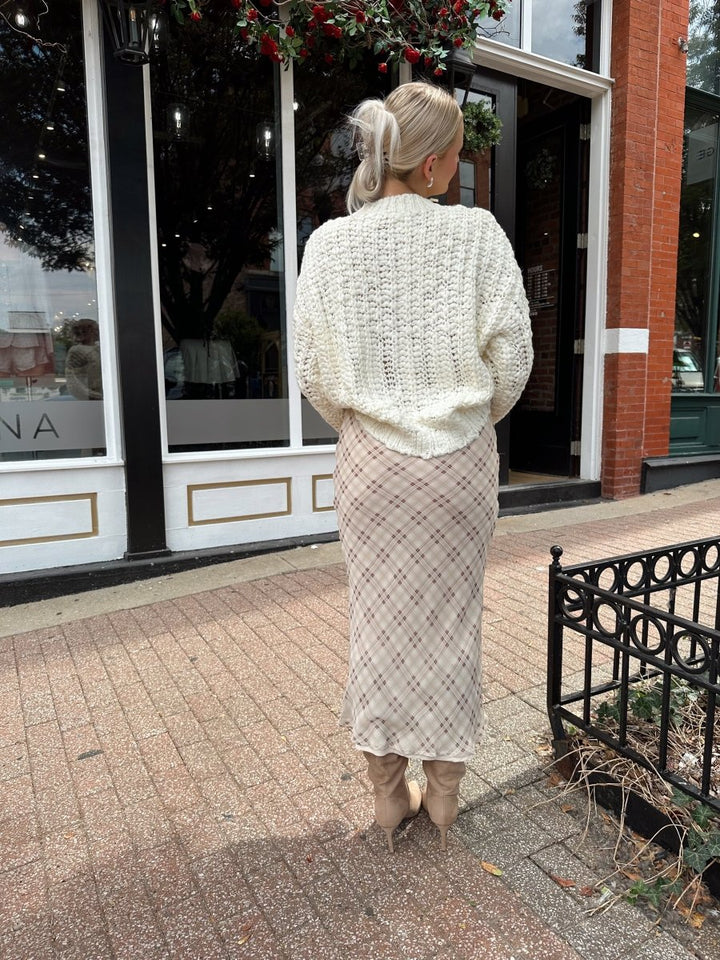 Marin Cream Chunky Knit Cardigan - Gwenna The Label