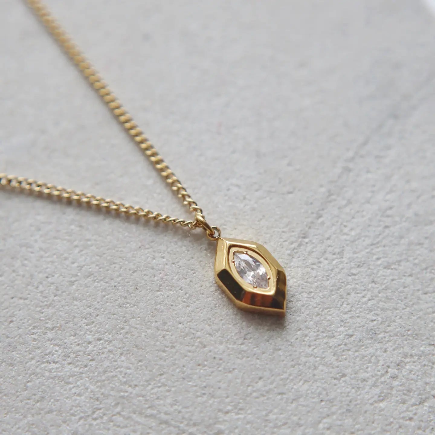 Marlow Marquise Gold-Plated Necklace.