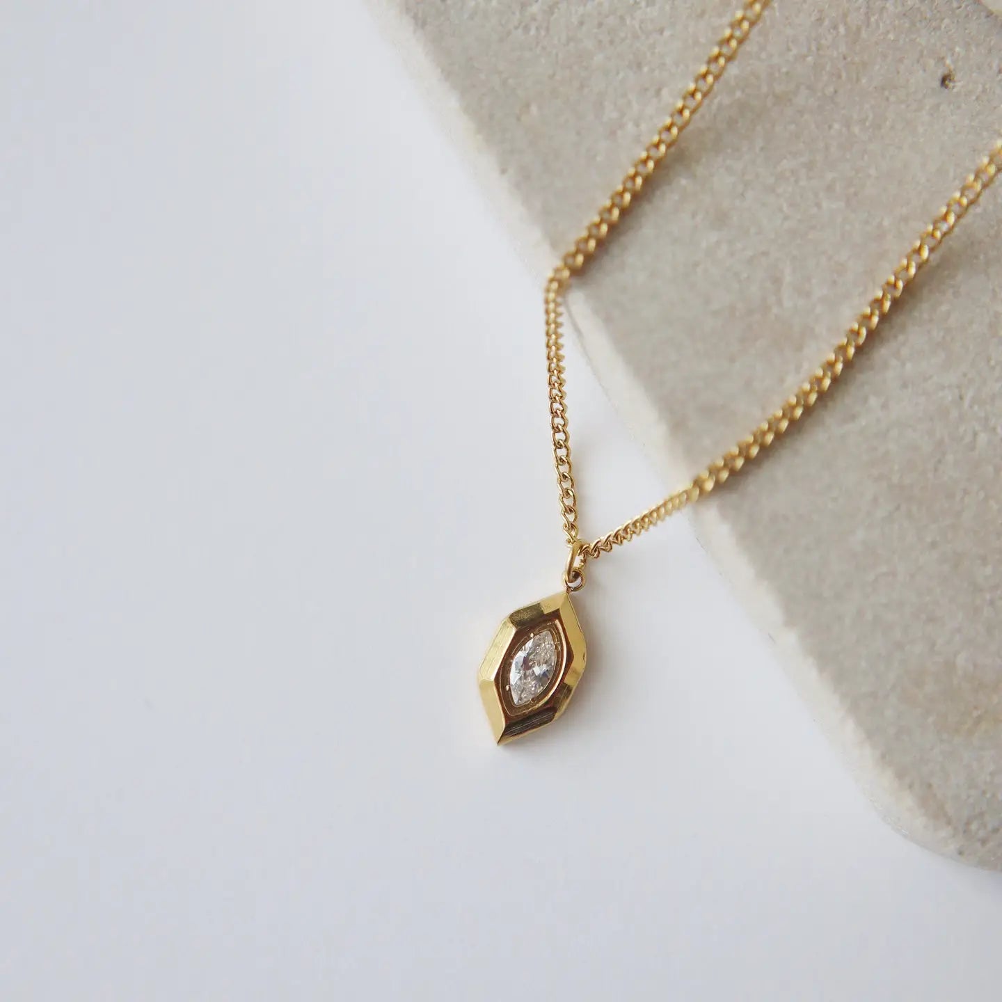 Marlow Marquise Gold-Plated Necklace.