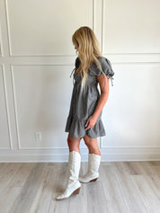 McKenna Black and White Gingham Mini Dress - Gwenna The Label