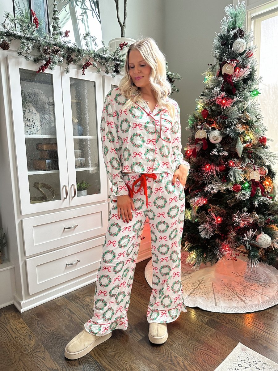 Mistletoe Magic Satin Pajama Set - Gwenna The Label