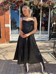 Nico Spaghetti Strap Leather Midi Dress - Gwenna The Label