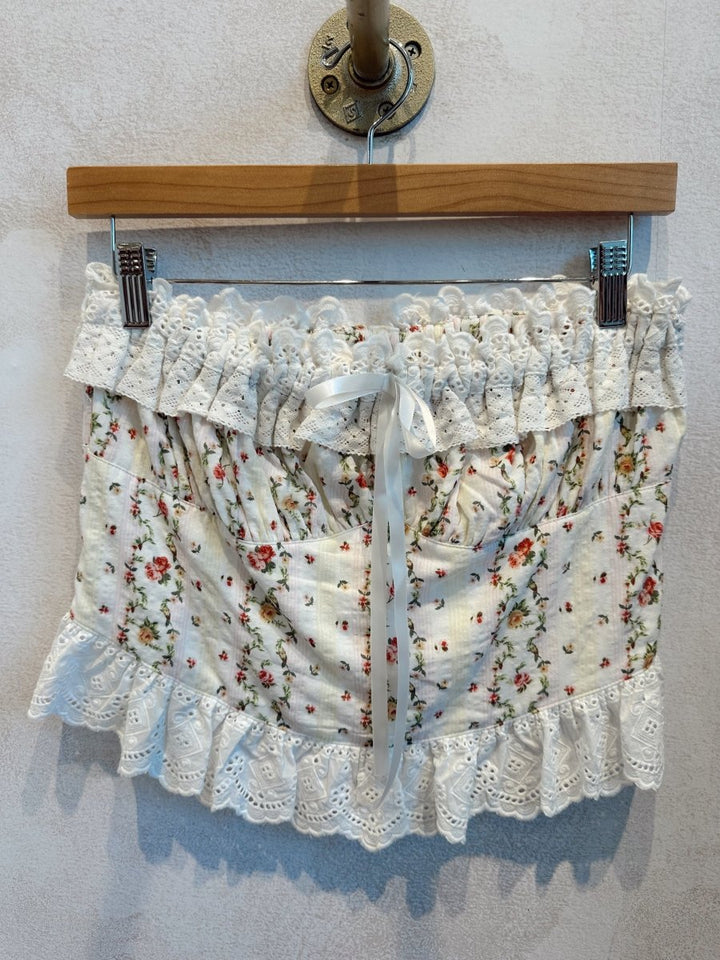 Penelope Floral Ruffled Tube Top - Gwenna The Label