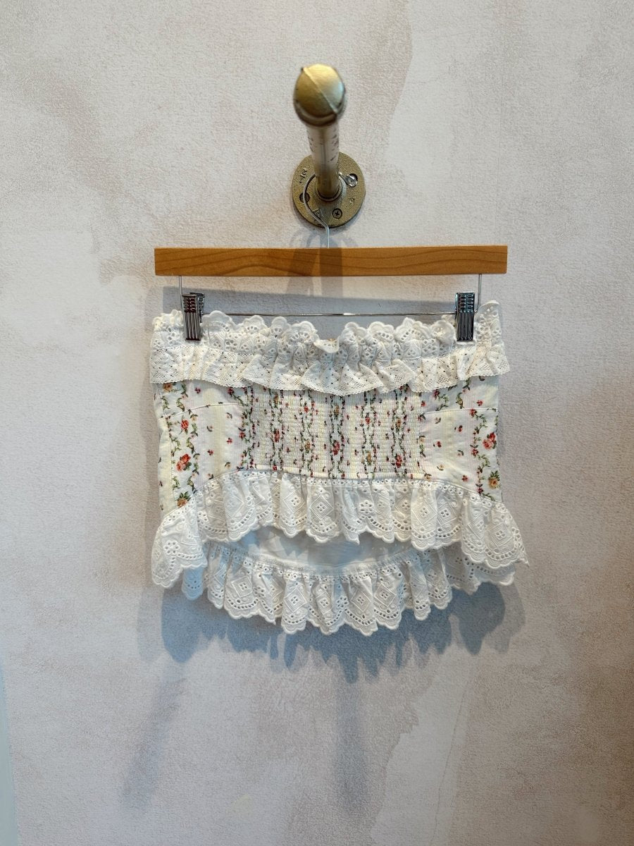 Penelope Floral Ruffled Tube Top - Gwenna The Label