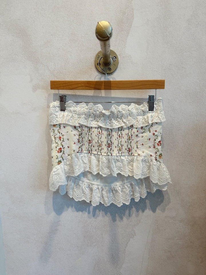 Penelope Floral Ruffled Tube Top - Gwenna The Label
