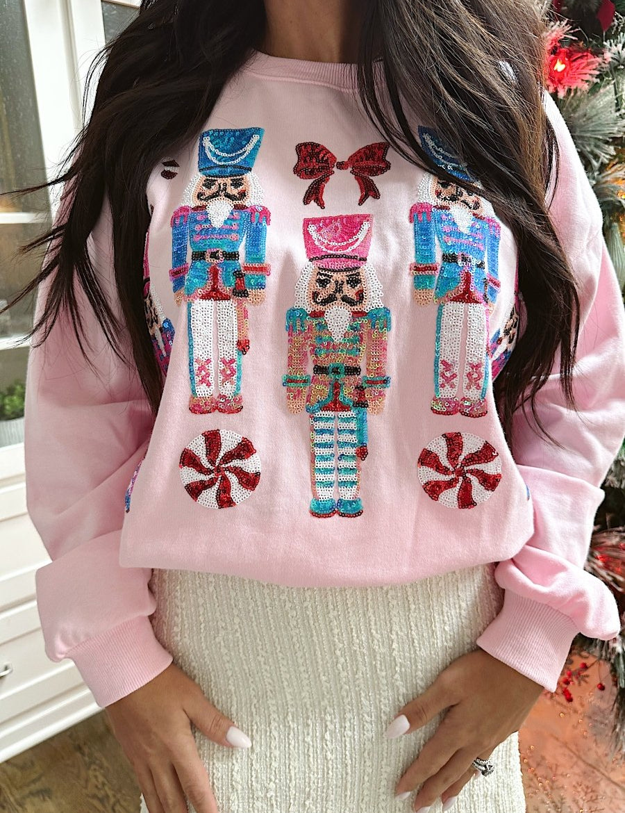 Pink Sequin Season Nutcracker Crew - Gwenna The Label