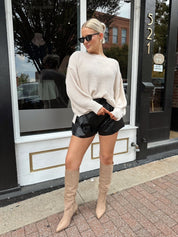 RESTOCKED: Stacey Black Leather Tailored Short - Gwenna The Label