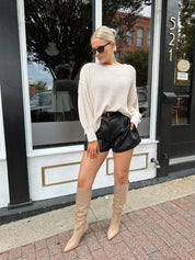 RESTOCKED: Stacey Black Leather Tailored Short - Gwenna The Label