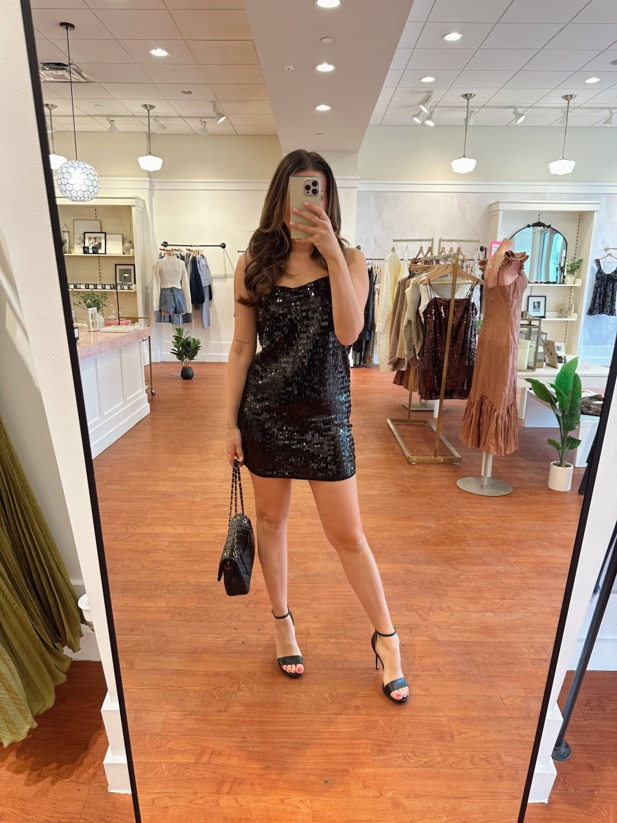 Black Sequin Shift Mini Dress | Effortless Glam Gwenna The Label Black Sequin Shift Mini Dress | Effortless Glam Gwenna The Label