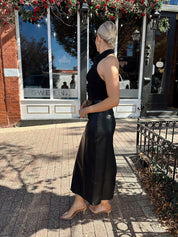 Sadie Black Cowl Neck Halter Top - Gwenna The Label