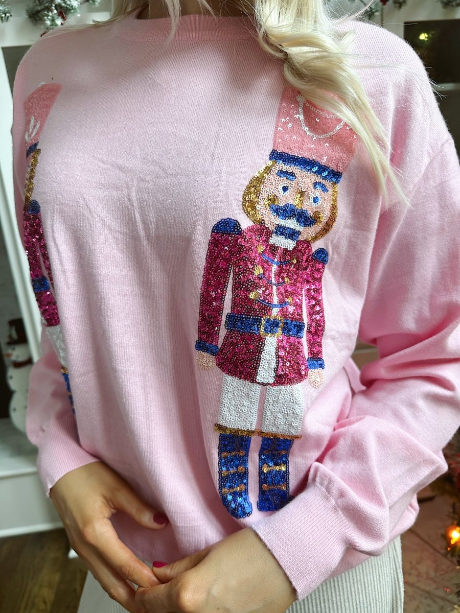 Sequin Nutcracker Soft Knit Sweater - Gwenna The Label