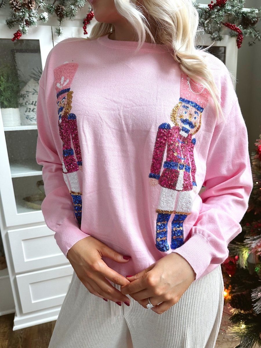 Sequin Nutcracker Soft Knit Sweater - Gwenna The Label