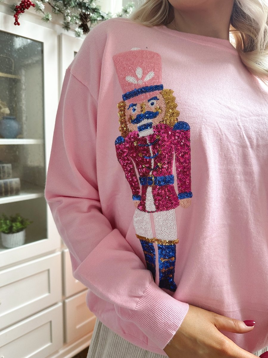 Sequin Nutcracker Soft Knit Sweater - Gwenna The Label
