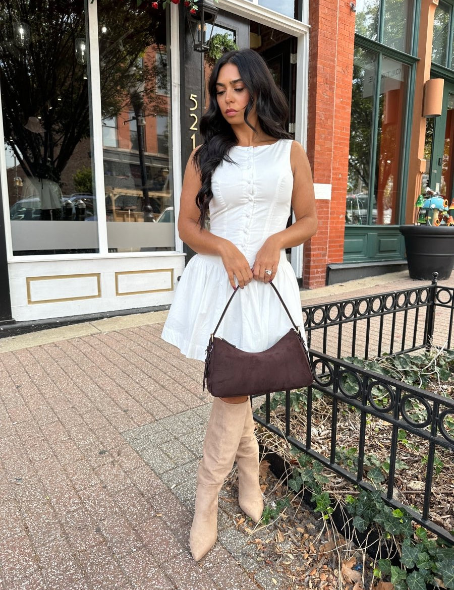 Stasi White Fit To Flare Mini Dress - Gwenna The Label