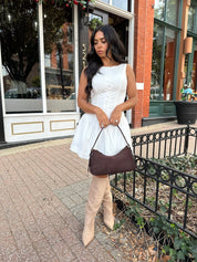 Stasi White Fit To Flare Mini Dress - Gwenna The Label