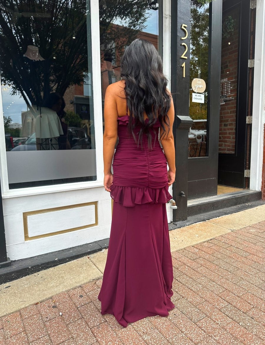 Valeria Ruffled Halter Maxi Dress - Gwenna The Label