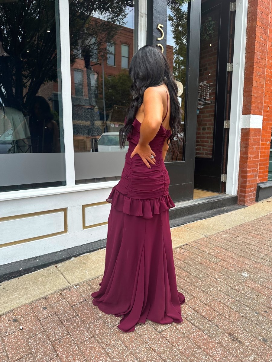 Valeria Ruffled Halter Maxi Dress - Gwenna The Label